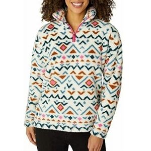 Eddie Bauer Quarter Zip Aztec Print Plush Pullover